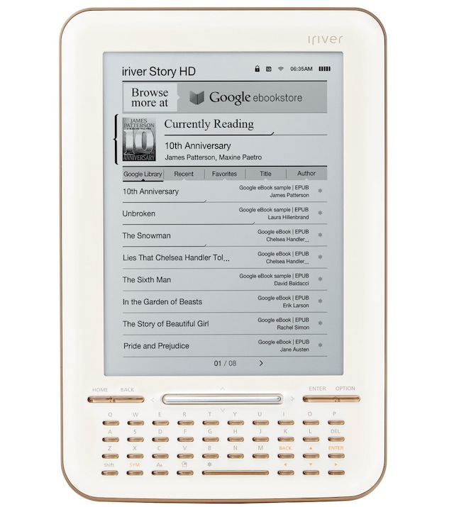 $140 Google eBooks reader, iriver Story HD, hits stores July 17